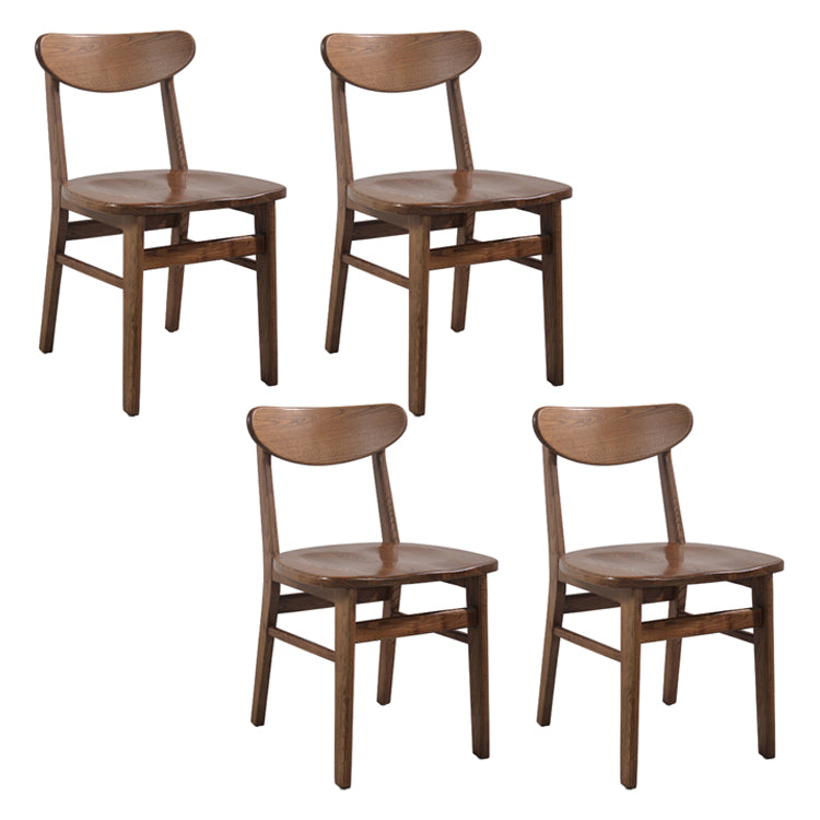 Contemporary Solid Wooden Chair Open Back Side Armless Chair for Dining Room