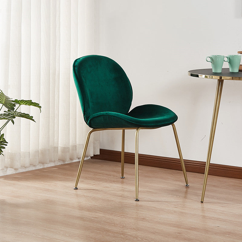 Metal Scandinavian Restaurant Side Chair Matte Finish Wingback Dining Chair