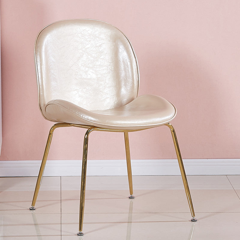 Metal Scandinavian Restaurant Side Chair Matte Finish Wingback Dining Chair