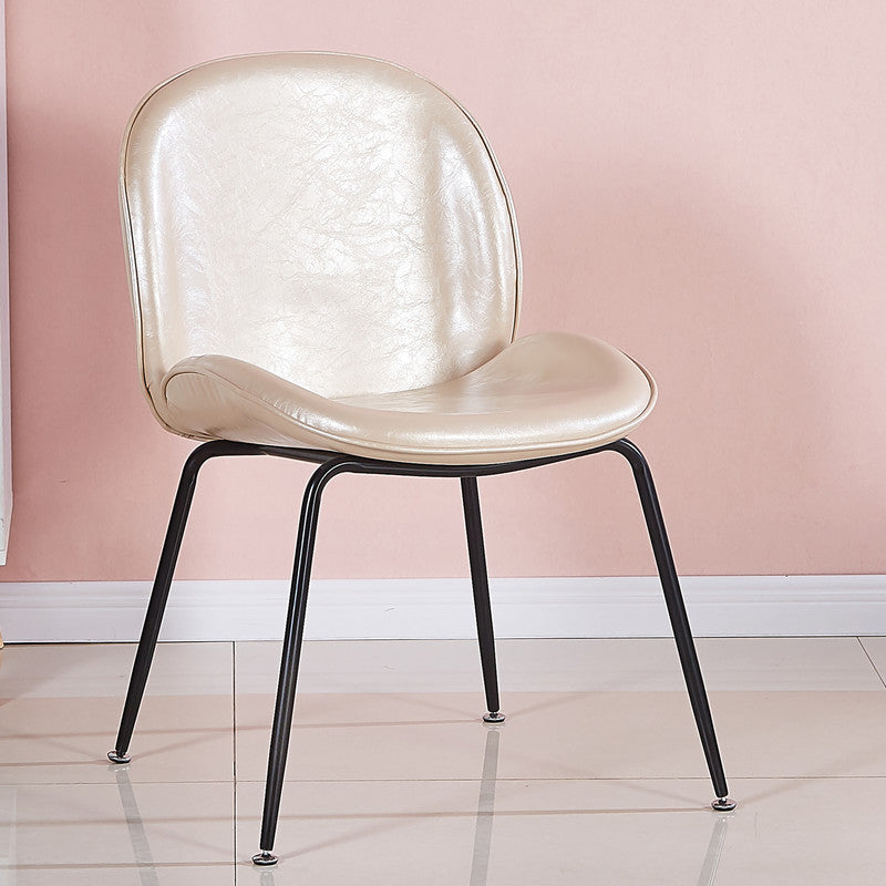 Metal Scandinavian Restaurant Side Chair Matte Finish Wingback Dining Chair