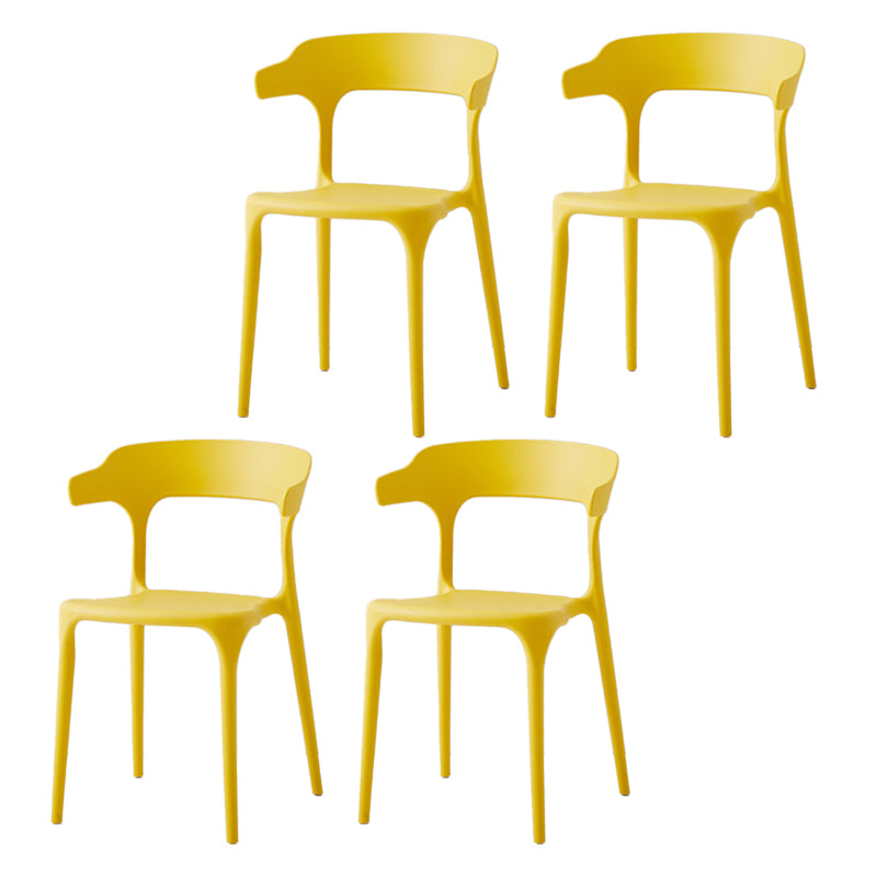 Contemporary Side Chair Stacking Dining Colorful Plastic Armless Chairs for Dining Room