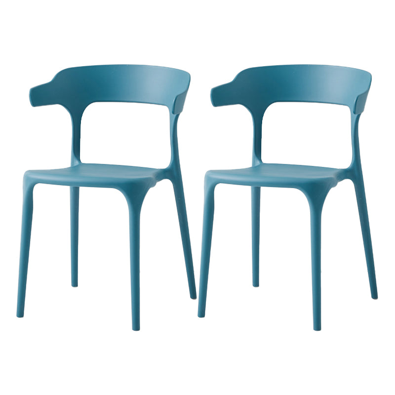 Contemporary Side Chair Stacking Dining Colorful Plastic Armless Chairs for Dining Room