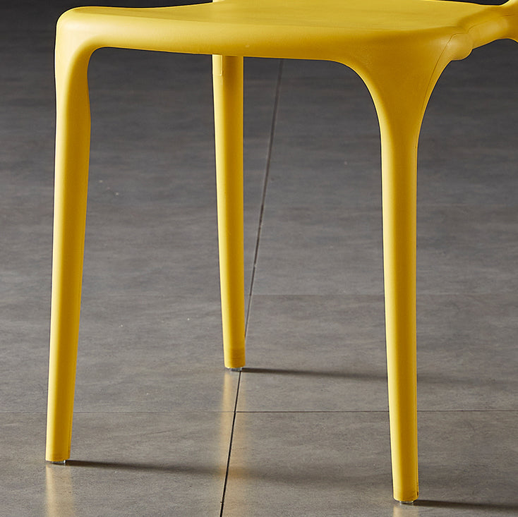 Contemporary Side Chair Stacking Dining Colorful Plastic Armless Chairs for Dining Room