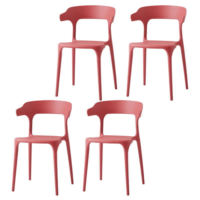 Contemporary Side Chair Stacking Dining Colorful Plastic Armless Chairs for Dining Room