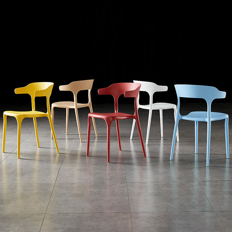 Contemporary Side Chair Stacking Dining Colorful Plastic Armless Chairs for Dining Room