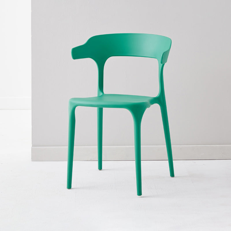 Contemporary Side Chair Stacking Dining Colorful Plastic Armless Chairs for Dining Room