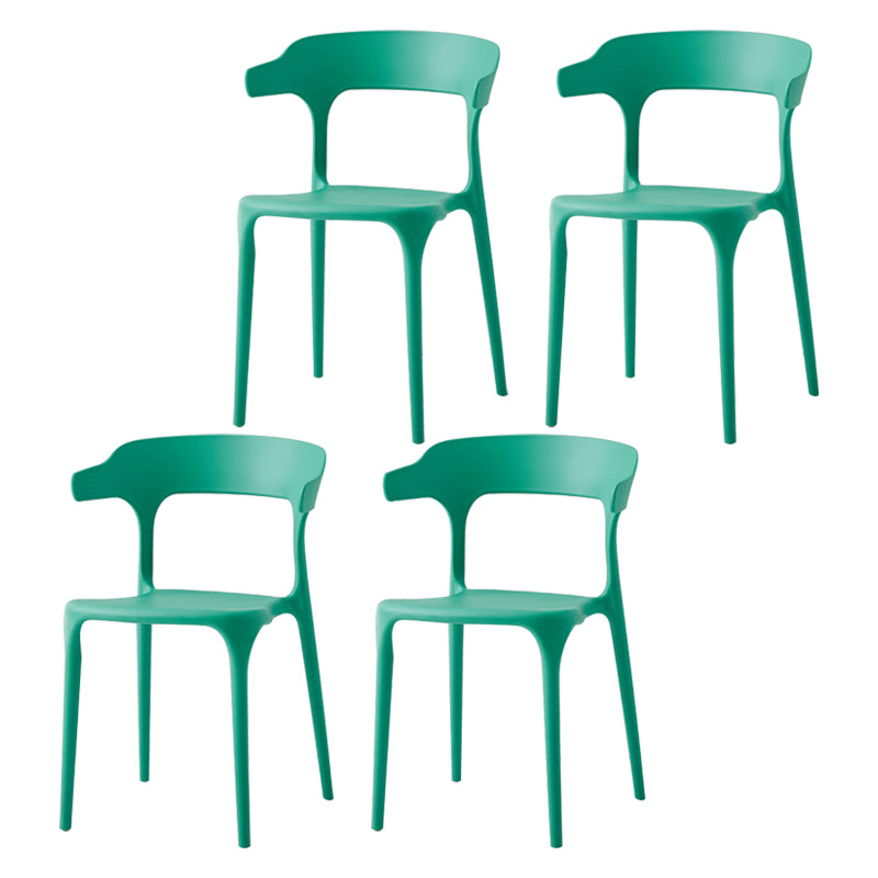 Contemporary Side Chair Stacking Dining Colorful Plastic Armless Chairs for Dining Room