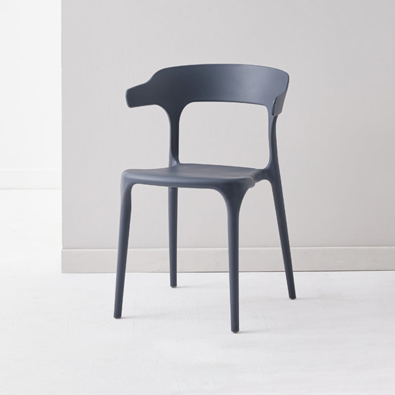 Chaise d'appoint contemporaine empilable, chaises sans bras en plastique coloré pour salle à manger