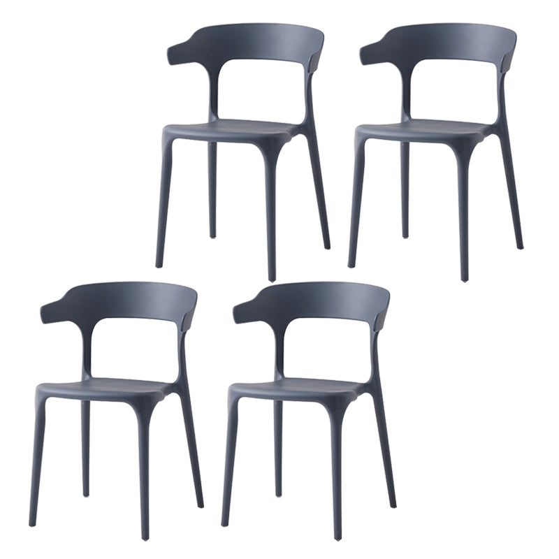 Contemporary Side Chair Stacking Dining Colorful Plastic Armless Chairs for Dining Room