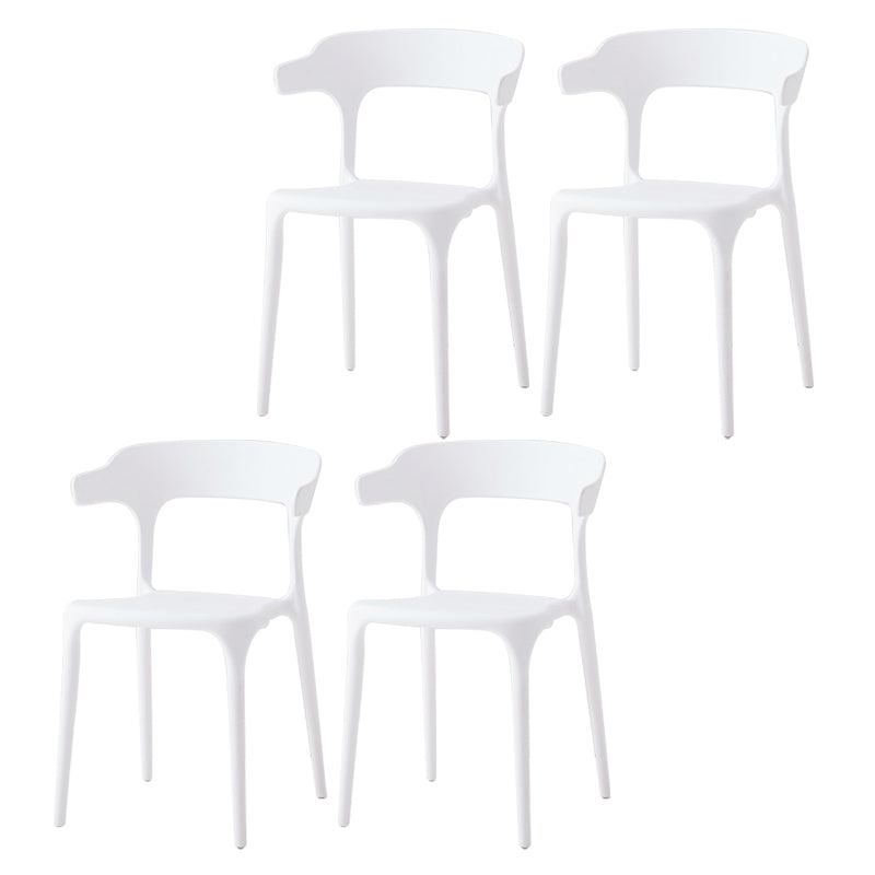 Contemporary Side Chair Stacking Dining Colorful Plastic Armless Chairs for Dining Room