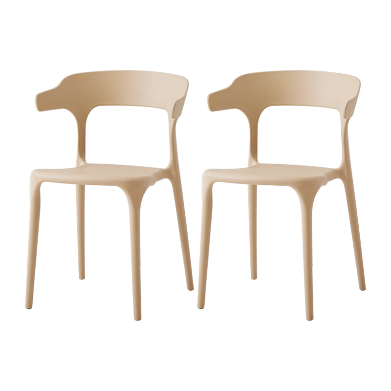 Contemporary Side Chair Stacking Dining Colorful Plastic Armless Chairs for Dining Room