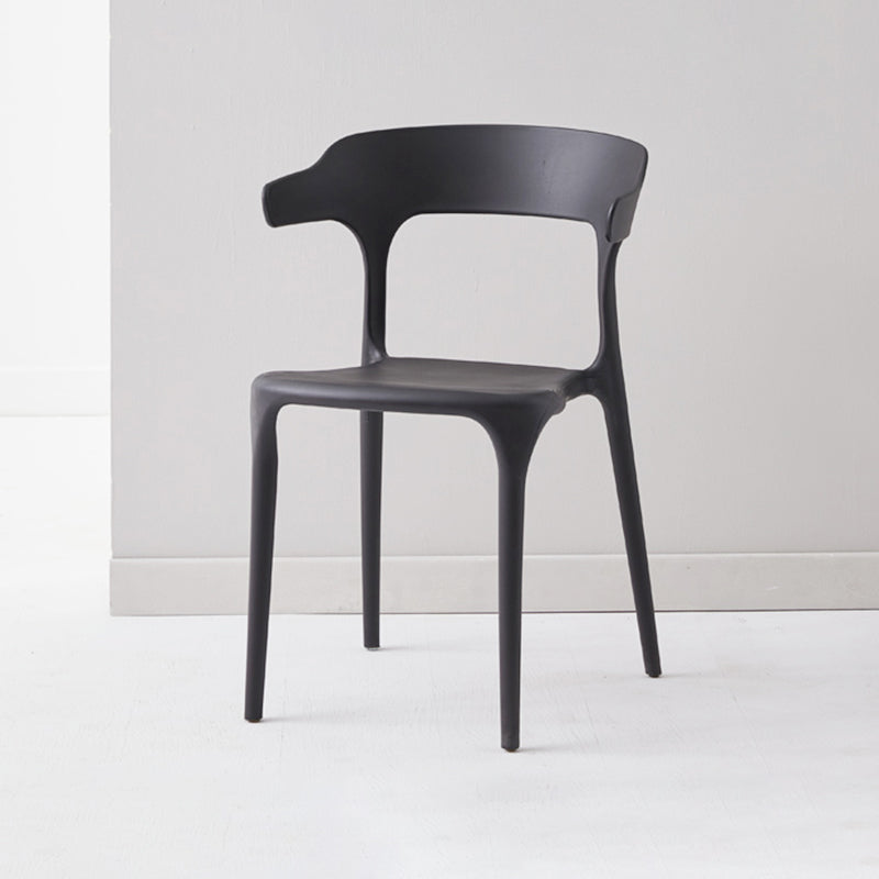 Chaise d'appoint contemporaine empilable, chaises sans bras en plastique coloré pour salle à manger