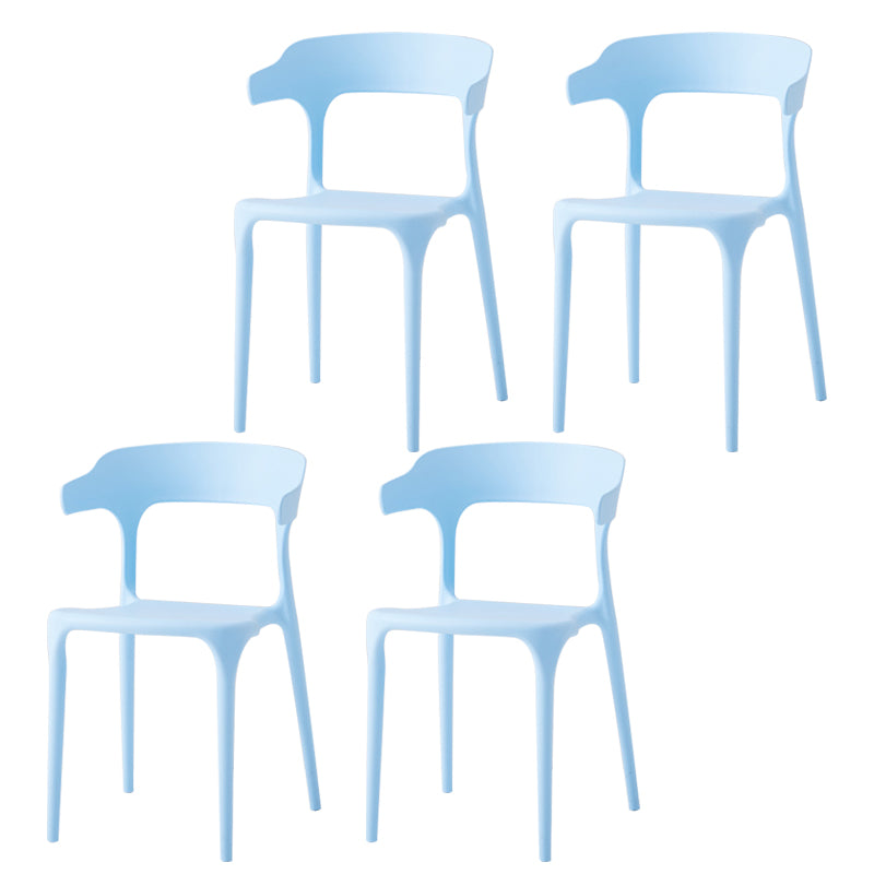Contemporary Side Chair Stacking Dining Colorful Plastic Armless Chairs for Dining Room