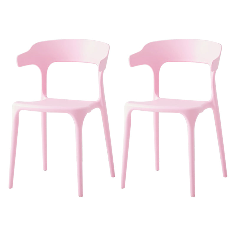 Contemporary Side Chair Stacking Dining Colorful Plastic Armless Chairs for Dining Room