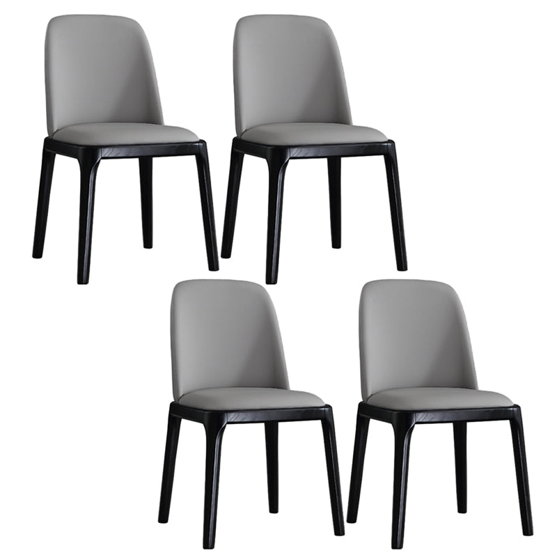 Chaises d'appoint en Faux cuir de Style scandinave, avec pieds en bois, dossier solide, pour la maison