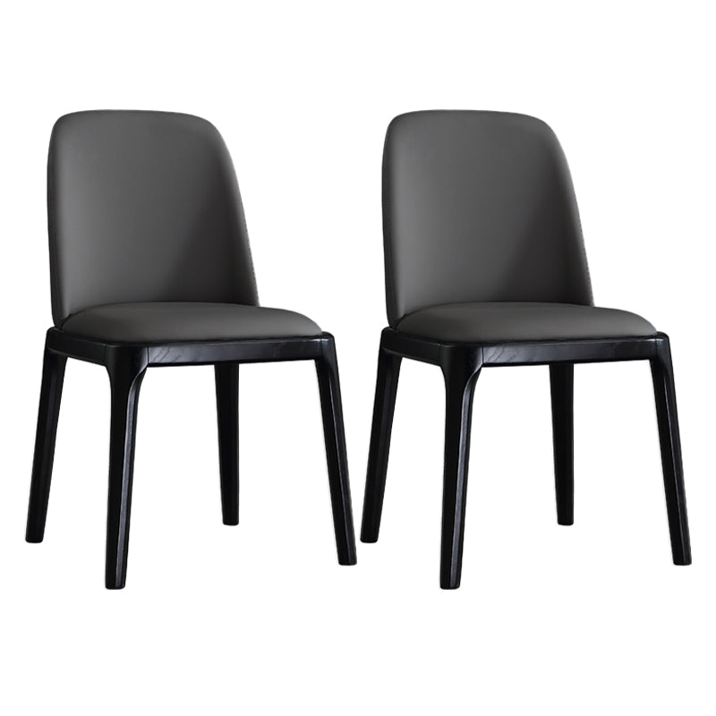 Chaises d'appoint en Faux cuir de Style scandinave, avec pieds en bois, dossier solide, pour la maison