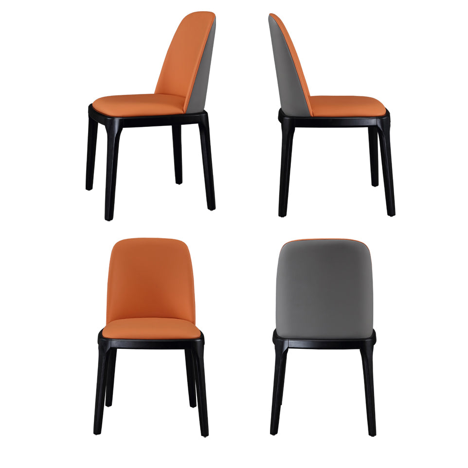 Chaises d'appoint en Faux cuir de Style scandinave, avec pieds en bois, dossier solide, pour la maison