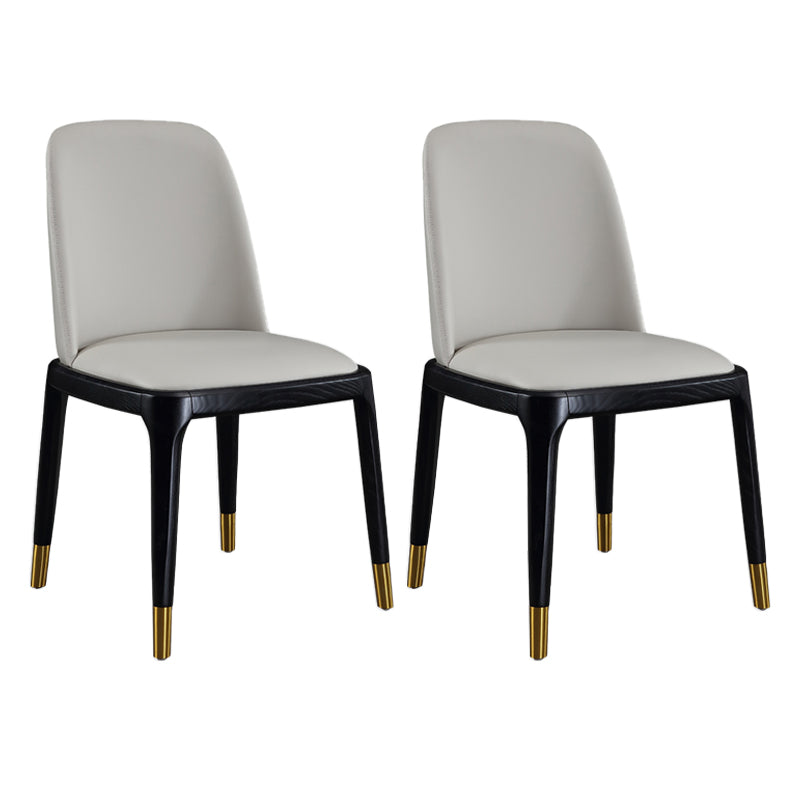 Chaises d'appoint en Faux cuir de Style scandinave, avec pieds en bois, dossier solide, pour la maison