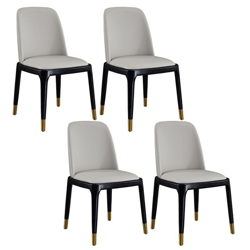 Chaises d'appoint en Faux cuir de Style scandinave, avec pieds en bois, dossier solide, pour la maison