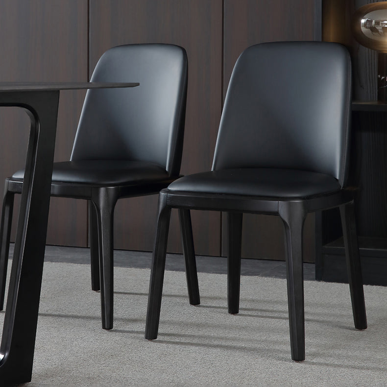 Chaises d'appoint en Faux cuir de Style scandinave, avec pieds en bois, dossier solide, pour la maison