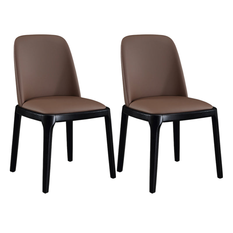 Chaises d'appoint en Faux cuir de Style scandinave, avec pieds en bois, dossier solide, pour la maison