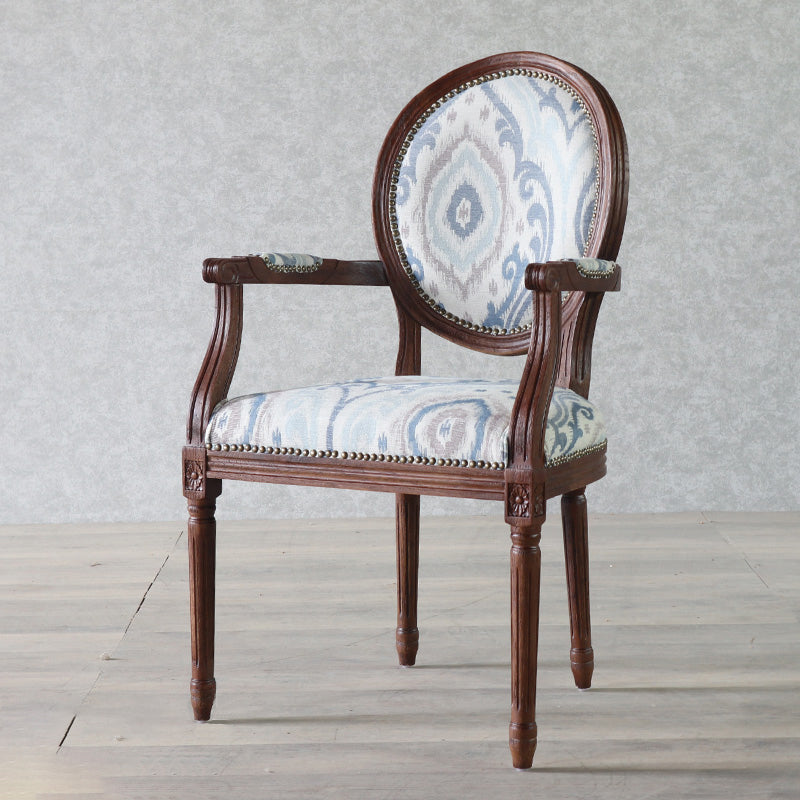 Ensemble de Table à manger en tissu de ferme, chaise d'appoint à dossier King Louis de 38 pouces de hauteur avec base en bois pour Restaurant