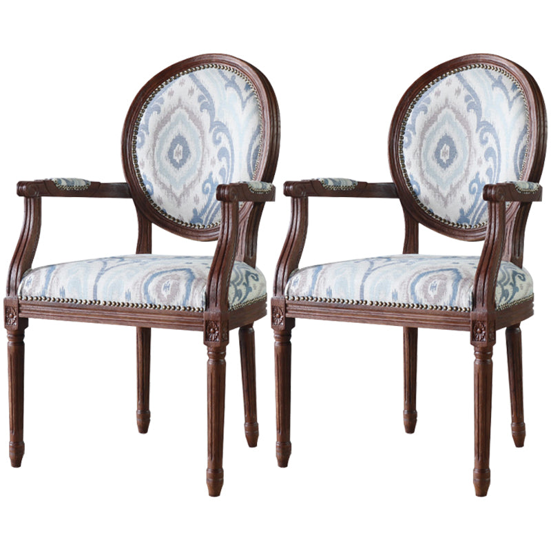 Ensemble de Table à manger en tissu de ferme, chaise d'appoint à dossier King Louis de 38 pouces de hauteur avec base en bois pour Restaurant