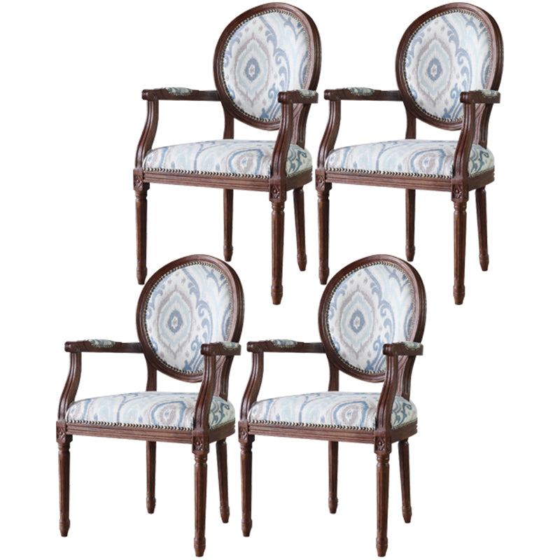 Ensemble de Table à manger en tissu de ferme, chaise d'appoint à dossier King Louis de 38 pouces de hauteur avec base en bois pour Restaurant