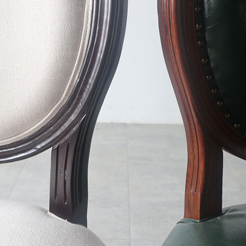 Ensemble de Table à manger en tissu de ferme, chaise d'appoint à dossier King Louis de 38 pouces de hauteur avec base en bois pour Restaurant