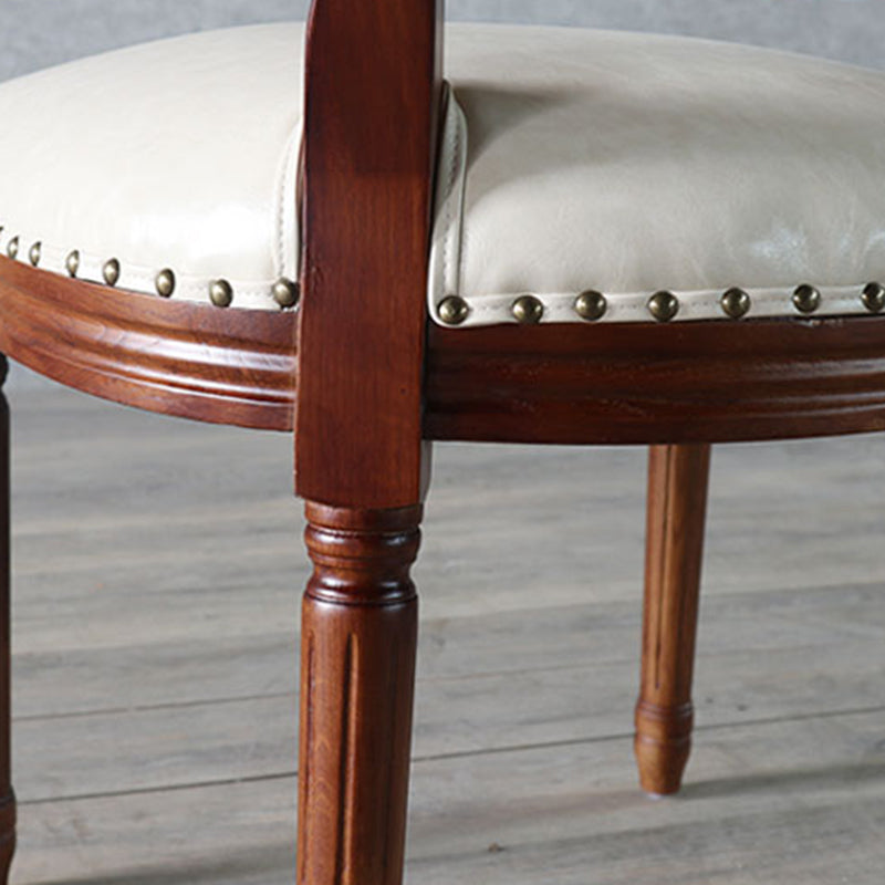 Ensemble de Table à manger en tissu de ferme, chaise d'appoint à dossier King Louis de 38 pouces de hauteur avec base en bois pour Restaurant