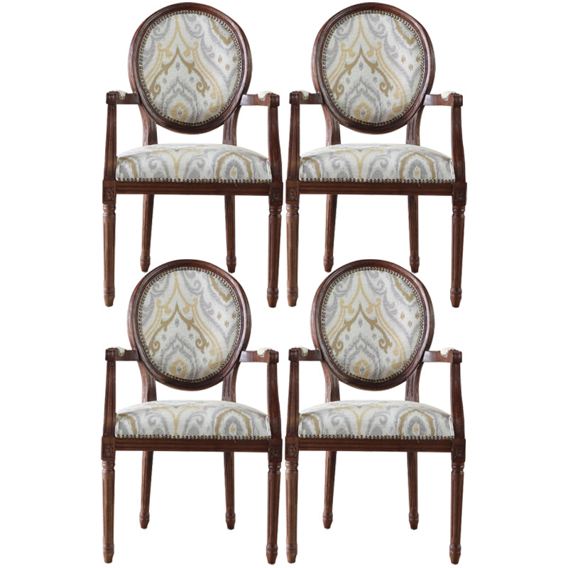 Ensemble de Table à manger en tissu de ferme, chaise d'appoint à dossier King Louis de 38 pouces de hauteur avec base en bois pour Restaurant