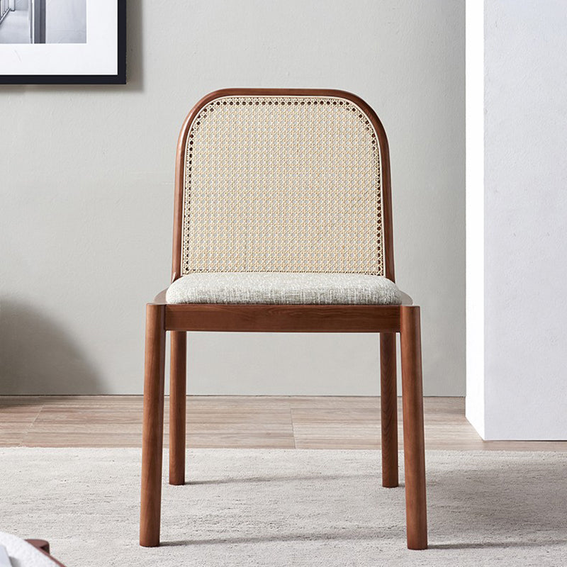 Chaise de salle à manger traditionnelle en bois massif, finition mate, chaise à dossier solide