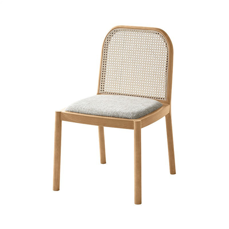 Chaise de salle à manger traditionnelle en bois massif, finition mate, chaise à dossier solide
