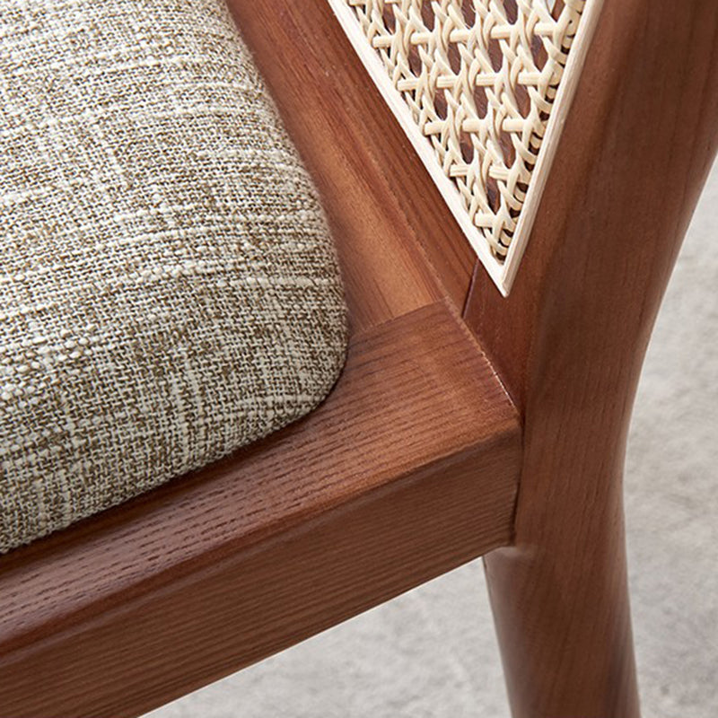 Chaise de salle à manger traditionnelle en bois massif, finition mate, chaise à dossier solide