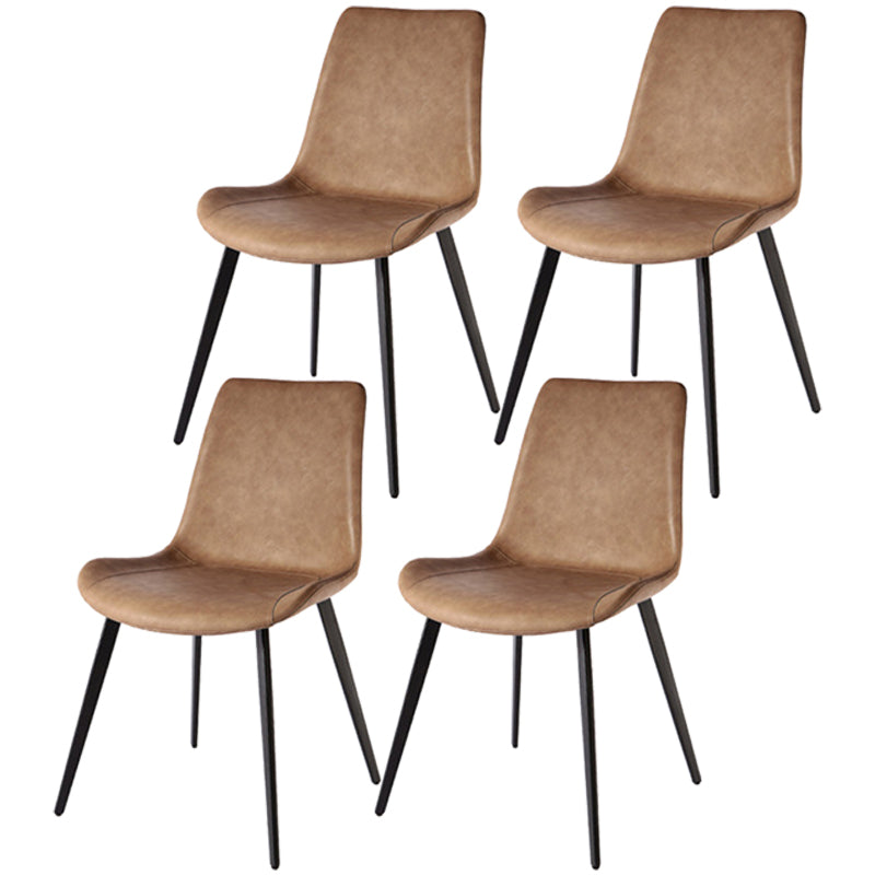 Chaise de salle à manger en cuir PU de style moderne, chaise Parsons de 18 pouces de large pour un usage domestique