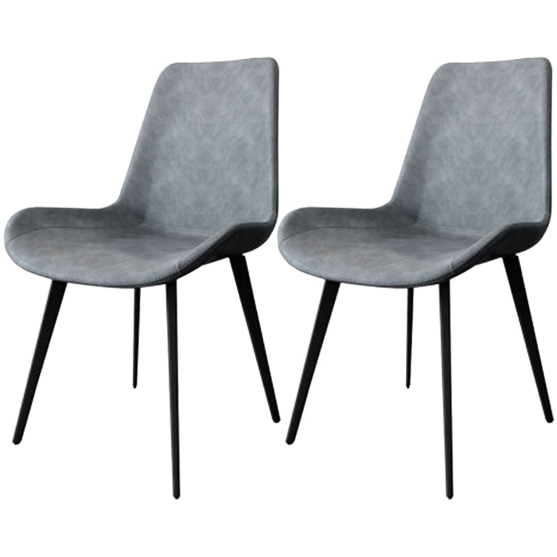 Chaise de salle à manger en cuir PU de style moderne, chaise Parsons de 18 pouces de large pour un usage domestique