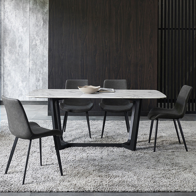 Chaise de salle à manger en cuir PU de style moderne, chaise Parsons de 18 pouces de large pour un usage domestique