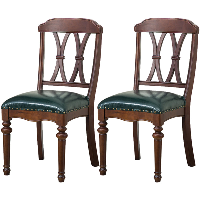 Chaise de salle à manger traditionnelle en bois, chaise latérale à dossier croisé de 35 pouces avec 4 pieds pour restaurant
