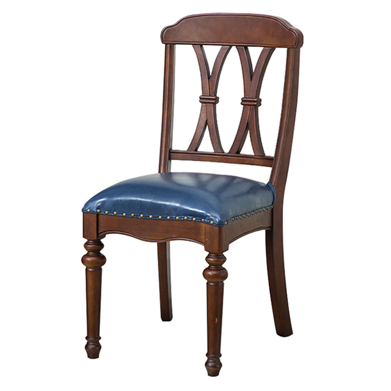 Chaise de salle à manger traditionnelle en bois, chaise latérale à dossier croisé de 35 pouces avec 4 pieds pour restaurant