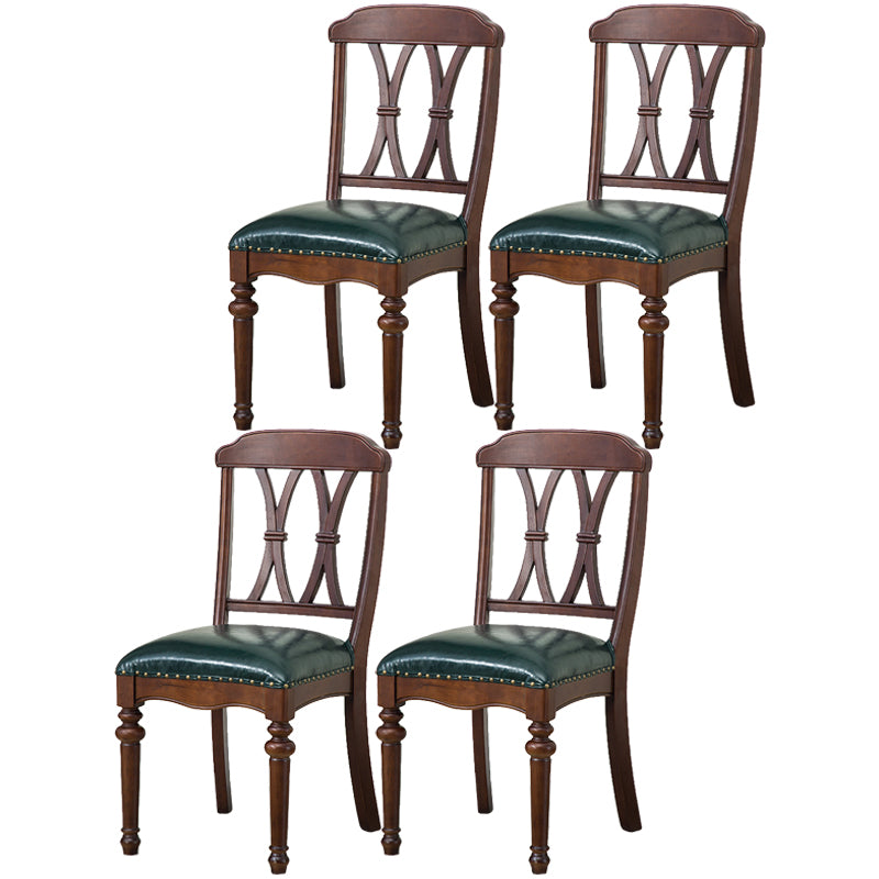 Chaise de salle à manger traditionnelle en bois, chaise latérale à dossier croisé de 35 pouces avec 4 pieds pour restaurant