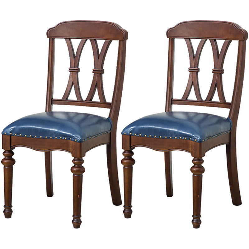 Chaise de salle à manger traditionnelle en bois, chaise latérale à dossier croisé de 35 pouces avec 4 pieds pour restaurant