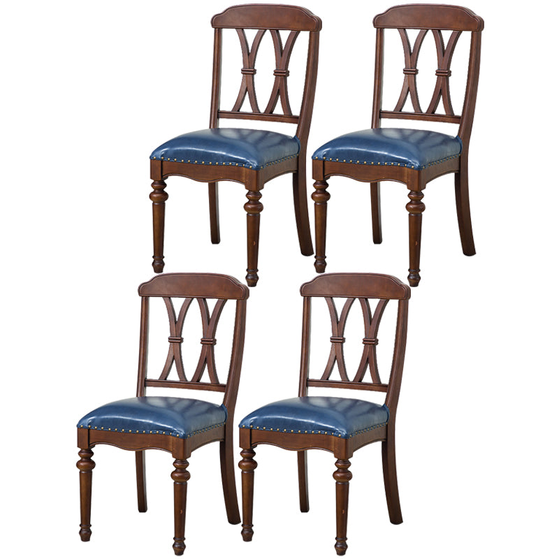 Chaise de salle à manger traditionnelle en bois, chaise latérale à dossier croisé de 35 pouces avec 4 pieds pour restaurant