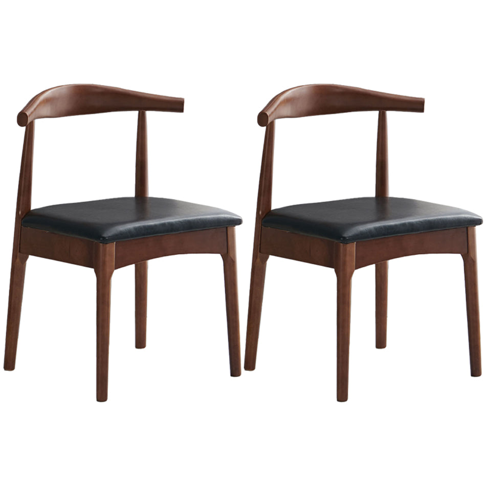 Scandinavian Dining Chair Open Back Side Chair with 4 Wood Legs for Home Use