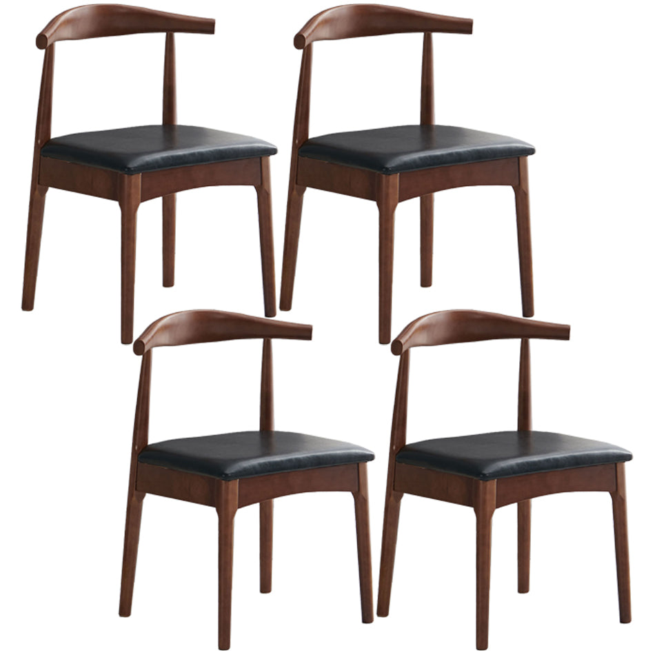 Scandinavian Dining Chair Open Back Side Chair with 4 Wood Legs for Home Use