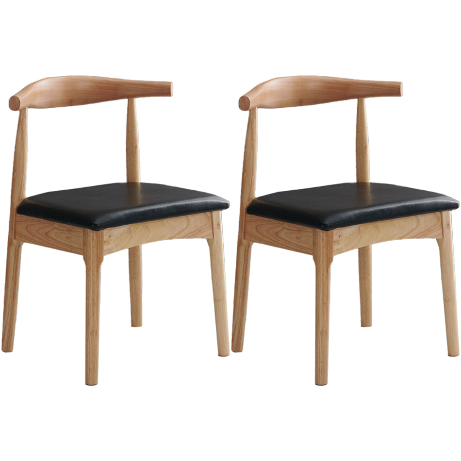 Scandinavian Dining Chair Open Back Side Chair with 4 Wood Legs for Home Use