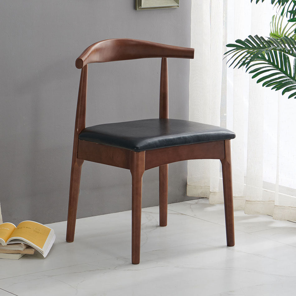 Scandinavian Dining Chair Open Back Side Chair with 4 Wood Legs for Home Use