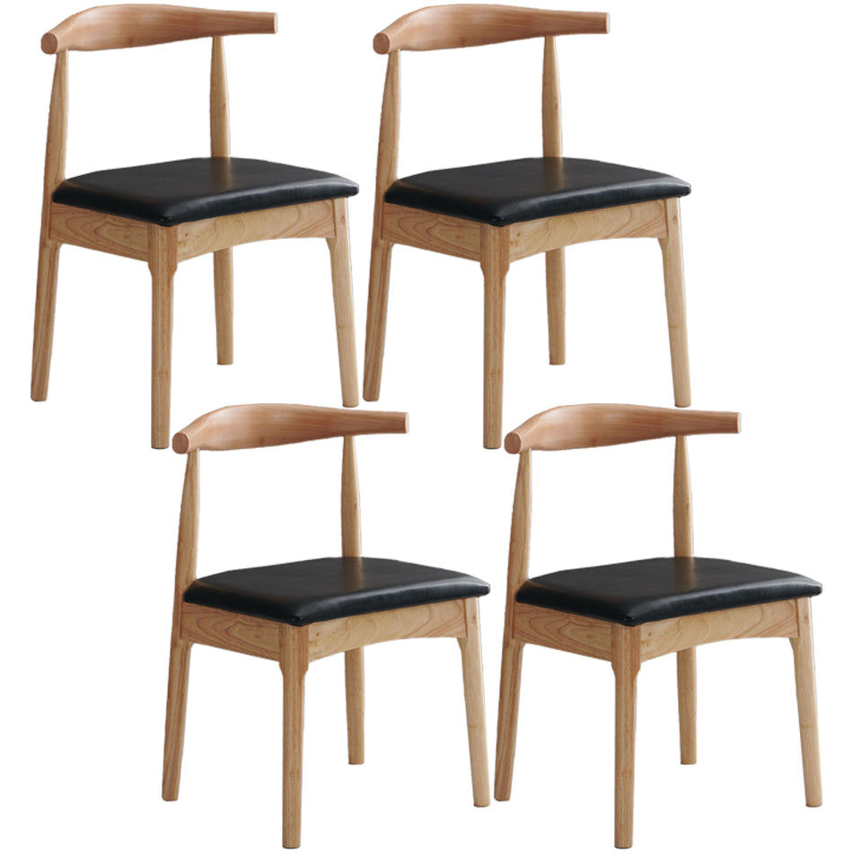 Scandinavian Dining Chair Open Back Side Chair with 4 Wood Legs for Home Use