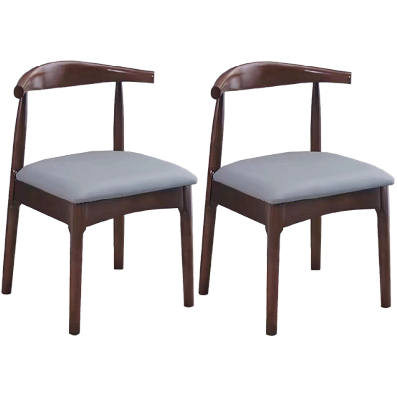 Scandinavian Dining Chair Open Back Side Chair with 4 Wood Legs for Home Use