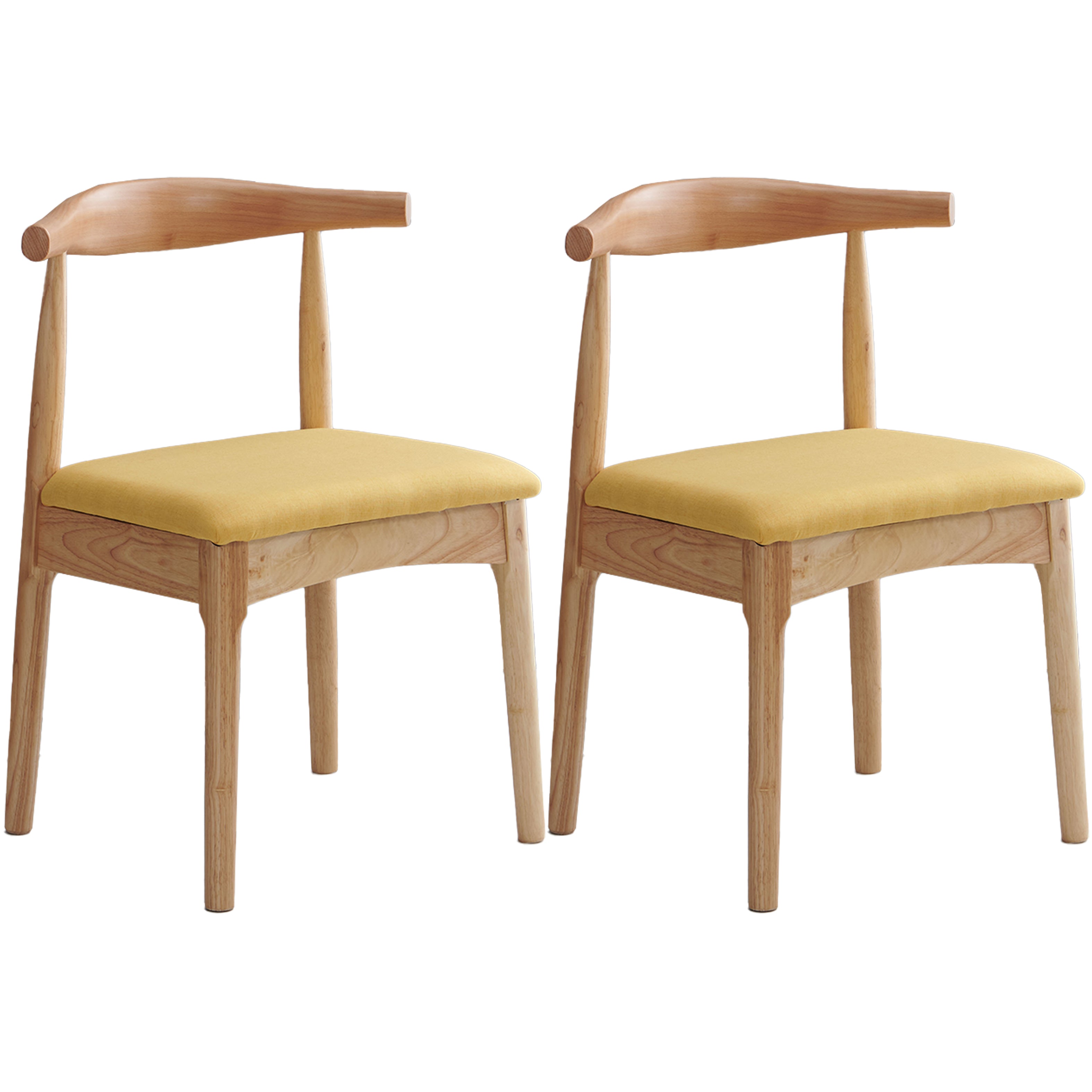 Scandinavian Dining Chair Open Back Side Chair with 4 Wood Legs for Home Use