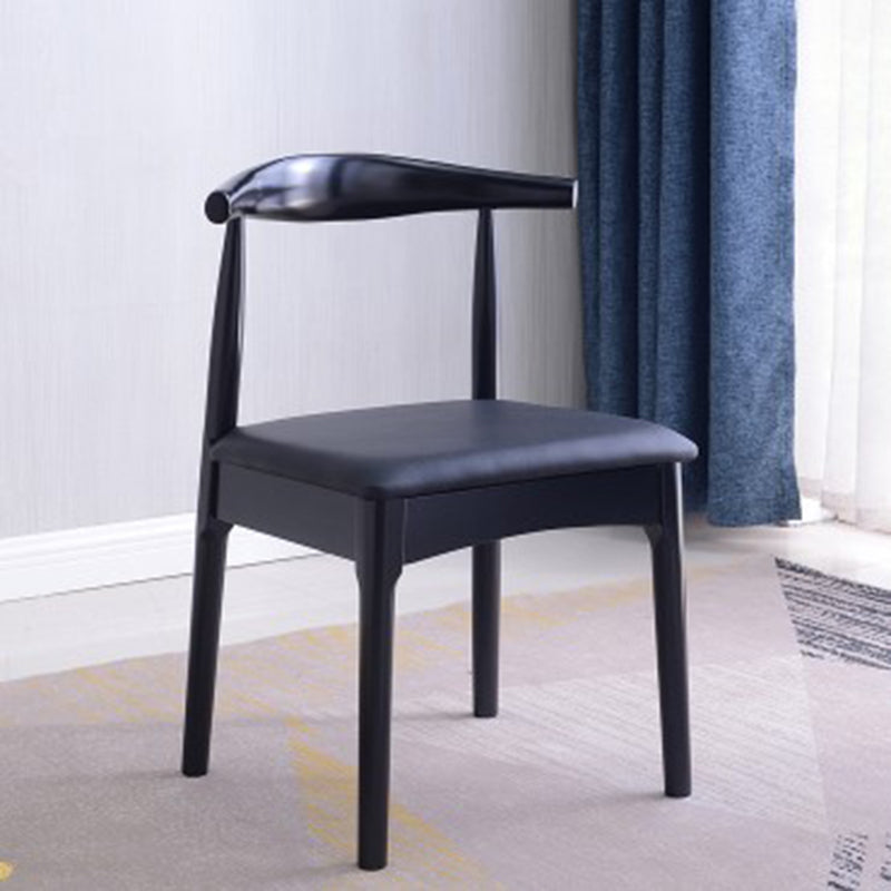 Scandinavian Dining Chair Open Back Side Chair with 4 Wood Legs for Home Use